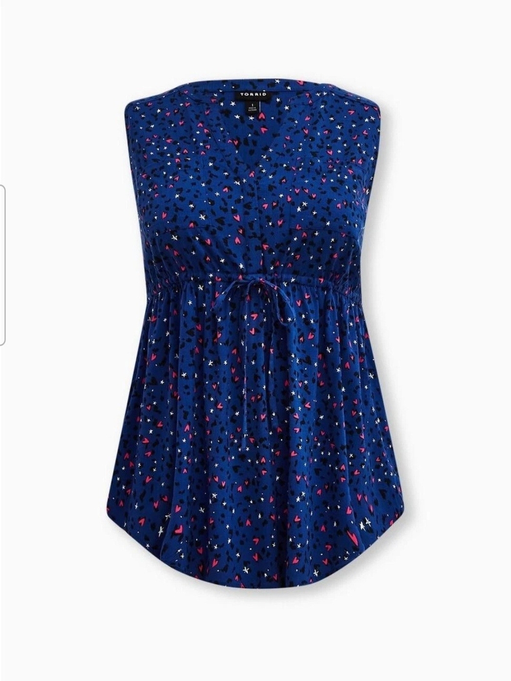 Torrid Blue Star & Heart Print Top